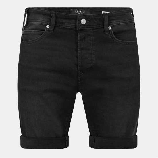 Replay Дънкови Къси Панталони Men's Stretch Denim Shorts Прано черно Replay Дънкови Къси Панталони Men's Stretch Denim Shorts Прано черно