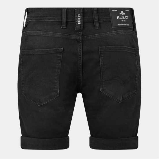 Replay Дънкови Къси Панталони Men's Stretch Denim Shorts Прано черно Replay Дънкови Къси Панталони Men's Stretch Denim Shorts Прано черно