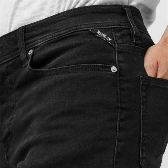 Replay Дънкови Къси Панталони Men's Stretch Denim Shorts Прано черно Replay Дънкови Къси Панталони Men's Stretch Denim Shorts Прано черно