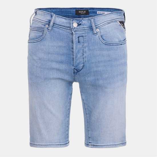 Replay Дънкови Къси Панталони Men's Stretch Denim Shorts Светло синьо 