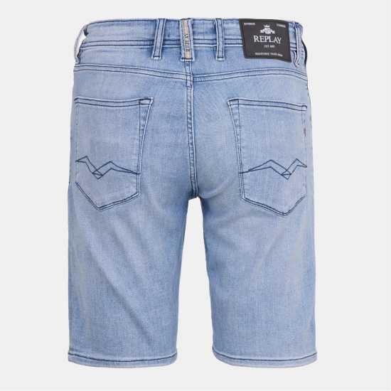 Replay Дънкови Къси Панталони Men's Stretch Denim Shorts Светло синьо 