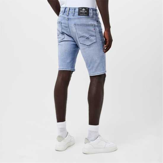Replay Дънкови Къси Панталони Men's Stretch Denim Shorts Светло синьо 