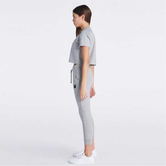 Siksilk Cropped T-Shirt Juniors Сив марл Детски тениски и фланелки