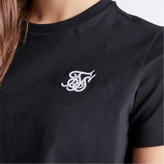 Siksilk Cropped T-Shirt Juniors Черно Детски тениски и фланелки