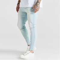 Мъжки Скини Дънки Siksilk Distressed Skinny Jeans Mens  Мъжки дънки