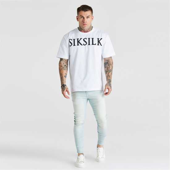 Мъжки дънки Мъжки Скини Дънки Siksilk Distressed Skinny Jeans Mens Мъжки Скини Дънки Siksilk Distressed Skinny Jeans Mens Мъжки дънки