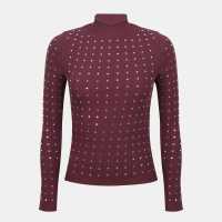 Biba Горнище С Дълъг Ръкав Ribbed Long Sleeve Top Fig Дамски тениски и фланелки