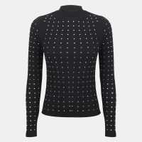 Biba Горнище С Дълъг Ръкав Ribbed Long Sleeve Top Black Дамски тениски и фланелки