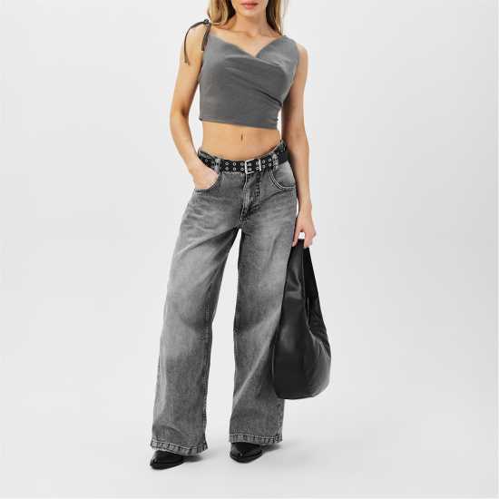 Дамски тениски и фланелки Missy Empire Asymmetric Cowl Neck Top Womens Сиво Missy Empire Asymmetric Cowl Neck Top Womens Сиво Дамски тениски и фланелки