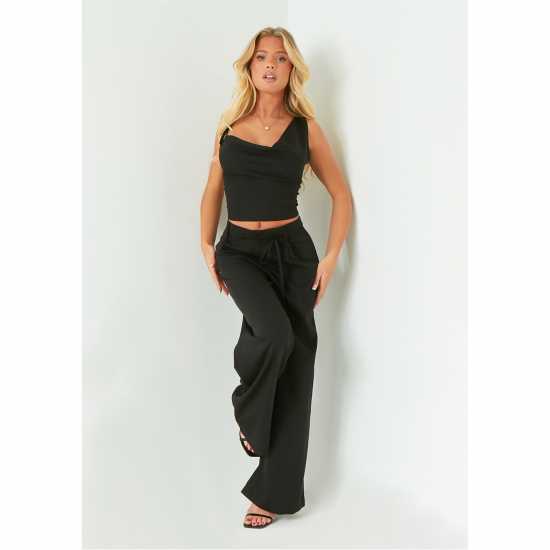 Missy Empire Asymmetric Cowl Neck Top Womens Черно Дамски тениски и фланелки