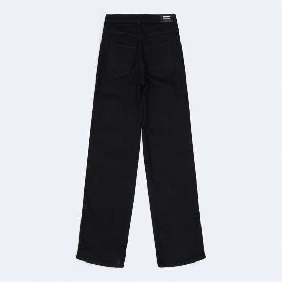 Dr Denim Moxy Straight - High Stretch Jeans Твърд черен Dr Denim Moxy Straight - High Stretch Jeans Твърд черен