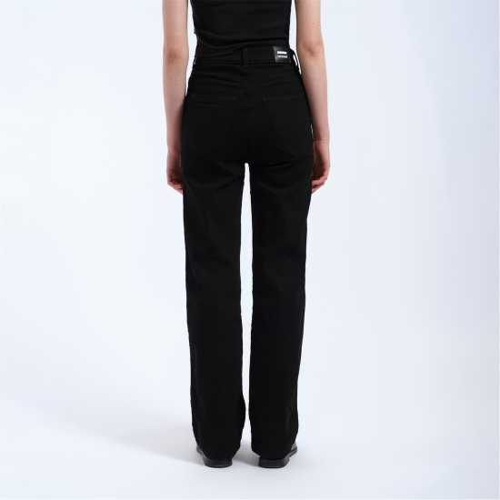 Dr Denim Moxy Straight - High Stretch Jeans Твърд черен Dr Denim Moxy Straight - High Stretch Jeans Твърд черен