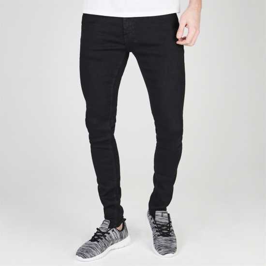 Firetrap Вталени Дънки Super Skinny Jeans Черно 2 Мъжки дънки