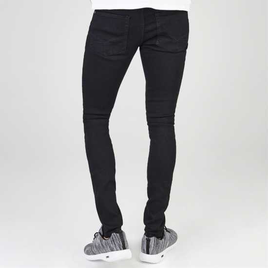 Firetrap Вталени Дънки Super Skinny Jeans Black 2 Мъжки дънки