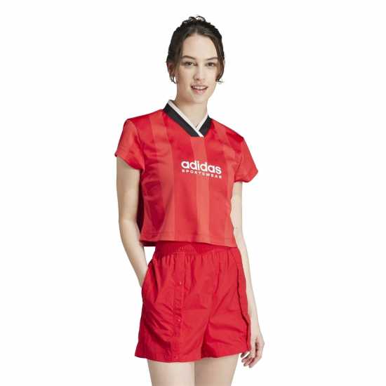 Дамски тениски и фланелки Adidas Tiro Colorblock Crop T-Shirt Womens Adidas Tiro Colorblock Crop T-Shirt Womens Дамски тениски и фланелки