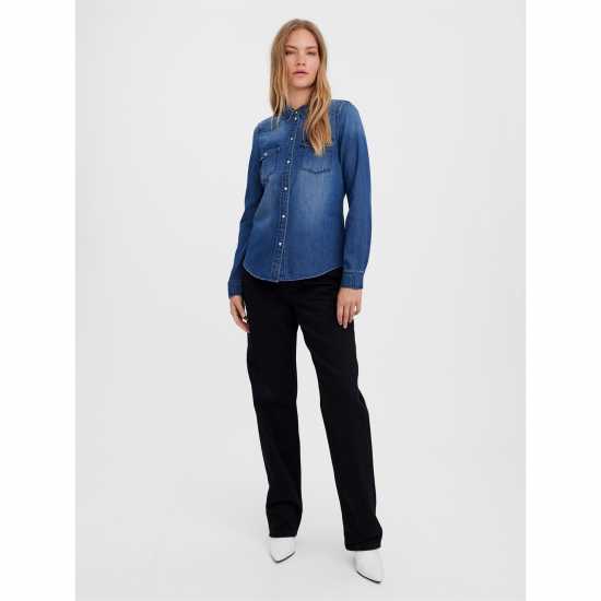 Vero Moda Дънкова Риза Women's Maria Long-Sleeve Denim Shirt Vero Moda Дънкова Риза Women's Maria Long-Sleeve Denim Shirt
