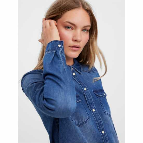Vero Moda Дънкова Риза Women's Maria Long-Sleeve Denim Shirt Vero Moda Дънкова Риза Women's Maria Long-Sleeve Denim Shirt