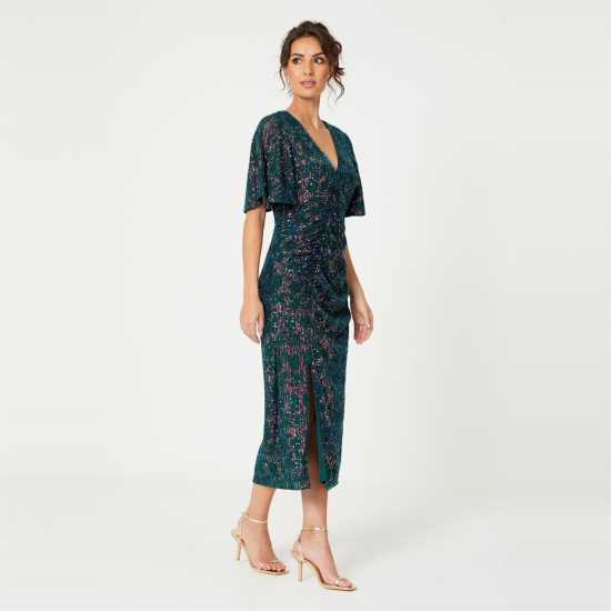 Дамски поли и рокли Средна Рокля Be You Sequin V Neck Midi Dress Средна Рокля Be You Sequin V Neck Midi Dress Дамски поли и рокли