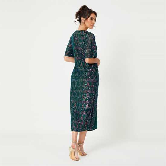 Дамски поли и рокли Средна Рокля Be You Sequin V Neck Midi Dress Средна Рокля Be You Sequin V Neck Midi Dress Дамски поли и рокли