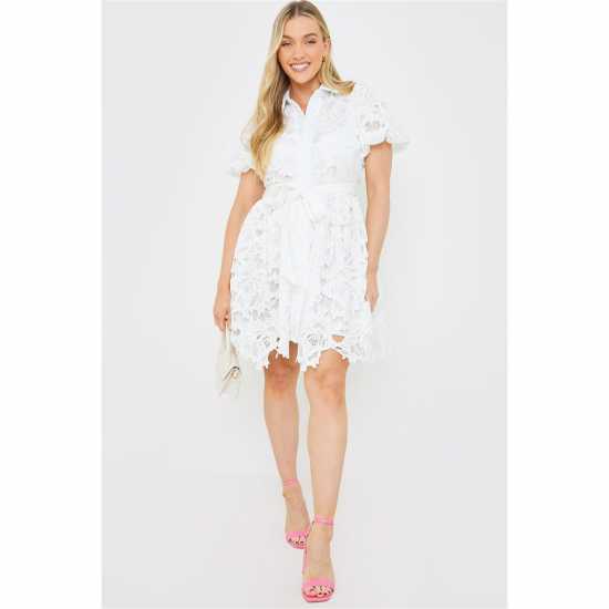 In The Style White Puff Dress  Дамски поли и рокли