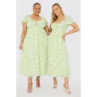 Средна Рокля In The Style In The Style Printed Bardot Midi Dress  Дамски поли и рокли