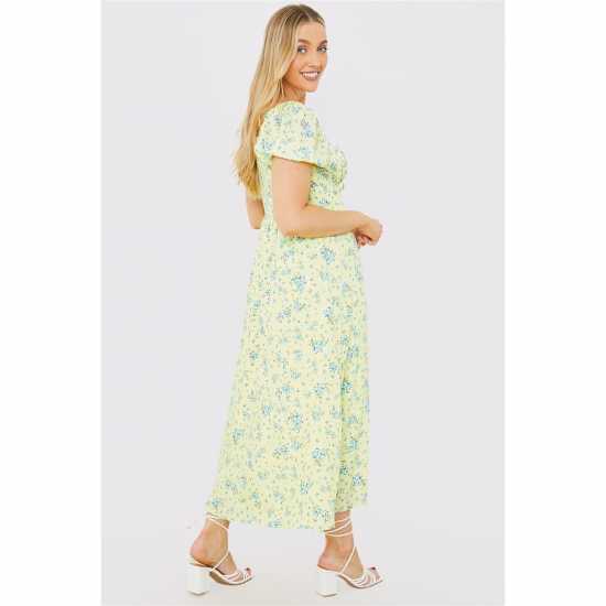 Средна Рокля In The Style In The Style Printed Bardot Midi Dress  Дамски поли и рокли