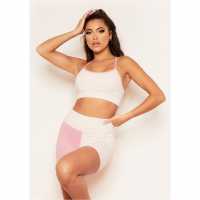 Missy Empire Sport Colour Block Cross Back Strappy Gym Top Розово Дамски тениски и фланелки