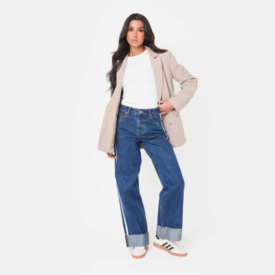 Дамски дънки I Saw It First Side Stripe Turn Up Jean I Saw It First Side Stripe Turn Up Jean Дамски дънки