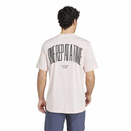 Adidas Мъжка Риза Strength Graphic T-Shirt Mens Пясъчно розово Мъжко облекло за едри хора