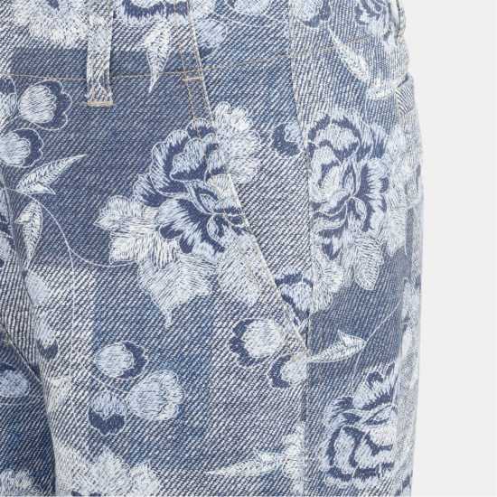 Firetrap Print Jeans Ladies Синьо цветно 