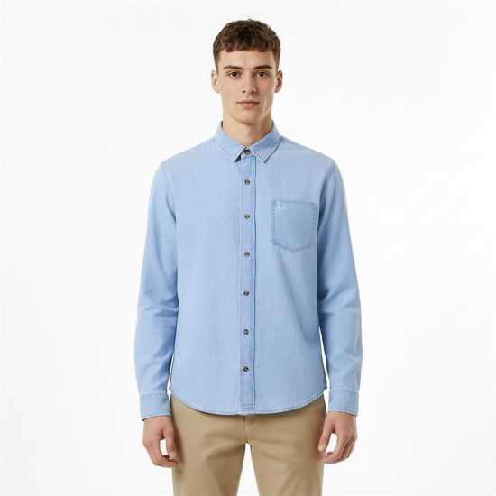 Дънкова Риза Jack Wills Men's Chambray Long Sleeve Denim Shirt Дънкова Риза Jack Wills Men's Chambray Long Sleeve Denim Shirt