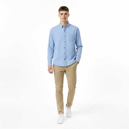 Дънкова Риза Jack Wills Men's Chambray Long Sleeve Denim Shirt Дънкова Риза Jack Wills Men's Chambray Long Sleeve Denim Shirt