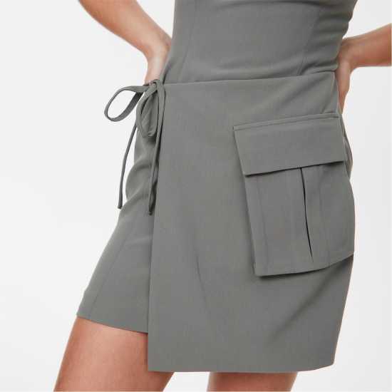Wrap Bandeau Mini Dress  - Дамски поли и рокли
