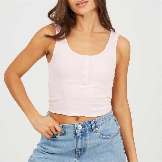 Дамски тениски и фланелки Brave Soul Vest With Poppers Ballerina Pink Brave Soul Vest With Poppers Ballerina Pink Дамски тениски и фланелки