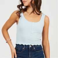 Brave Soul Vest With Poppers Powder Blue Дамски тениски и фланелки