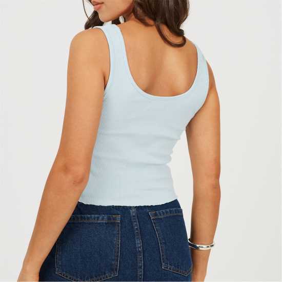 Дамски тениски и фланелки Brave Soul Vest With Poppers Powder Blue Brave Soul Vest With Poppers Powder Blue Дамски тениски и фланелки