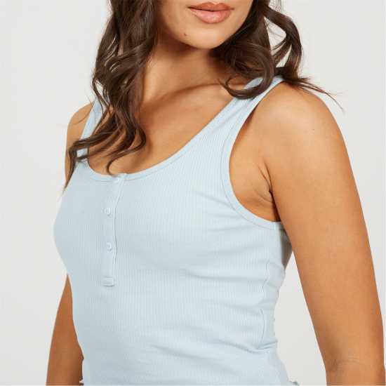 Дамски тениски и фланелки Brave Soul Vest With Poppers Powder Blue Brave Soul Vest With Poppers Powder Blue Дамски тениски и фланелки