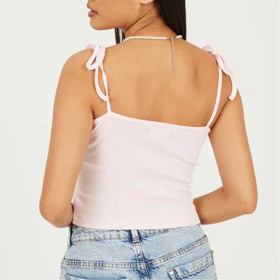 Дамски тениски и фланелки Brave Soul Detail Vest Pink Brave Soul Detail Vest Pink Дамски тениски и фланелки