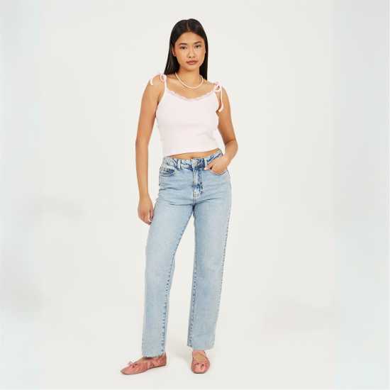 Дамски тениски и фланелки Brave Soul Detail Vest Pink Brave Soul Detail Vest Pink Дамски тениски и фланелки