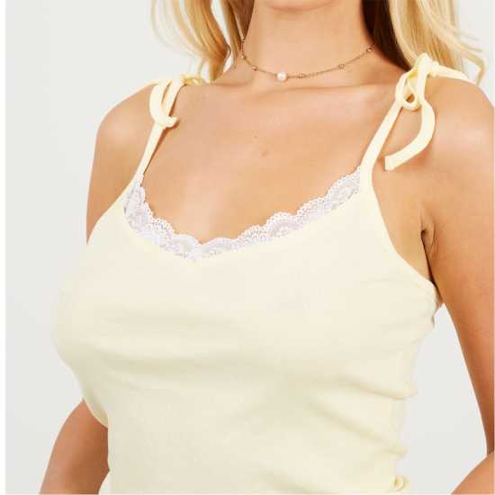 Дамски тениски и фланелки Brave Soul Detail Vest Lemon Brave Soul Detail Vest Lemon Дамски тениски и фланелки