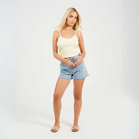 Дамски тениски и фланелки Brave Soul Detail Vest Lemon Brave Soul Detail Vest Lemon Дамски тениски и фланелки