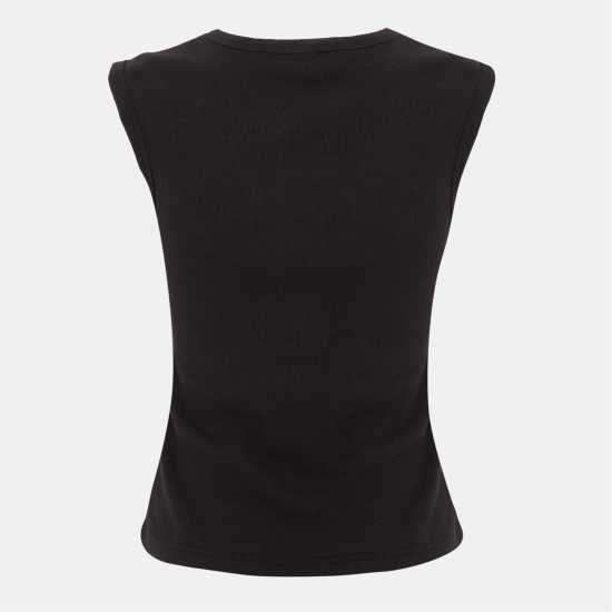 I Saw It First Rib Button Top Black 