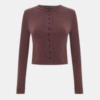 Long Sleeve Rib Button Top  