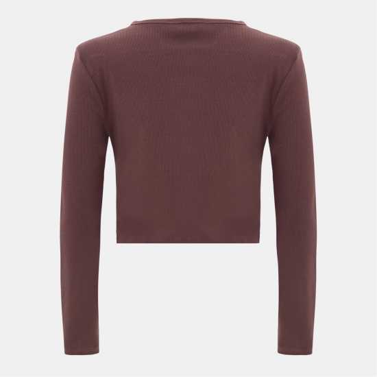 Long Sleeve Rib Button Top Long Sleeve Rib Button Top