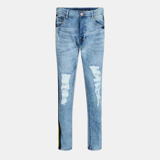 Brave Soul Denim Jean With Side Tape Detail  