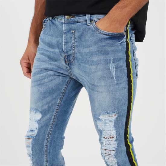 Brave Soul Denim Jean With Side Tape Detail  