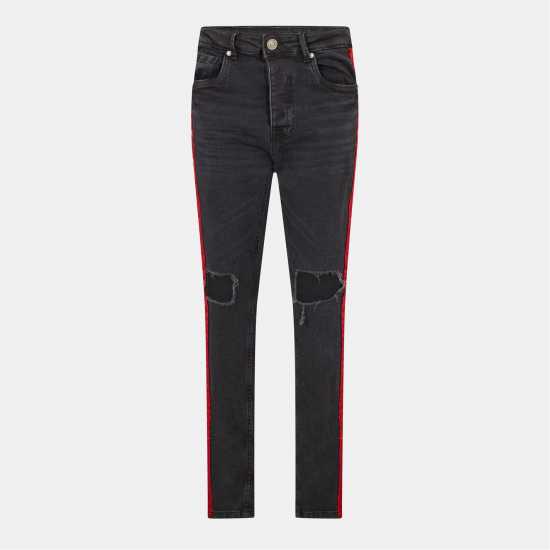 Brave Soul Fit Jeans With Contrast Side Seam Tape Detail Угъл Brave Soul Fit Jeans With Contrast Side Seam Tape Detail Угъл