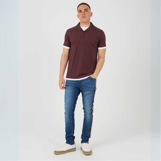 Brave Soul Fit Jeans With Contrast Side Seam Tape Detail Светло синя пера Brave Soul Fit Jeans With Contrast Side Seam Tape Detail Светло синя пера