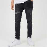 Brave Soul Fit Denim Jean With Button Fly Dark Charcoal Мъжки дънки