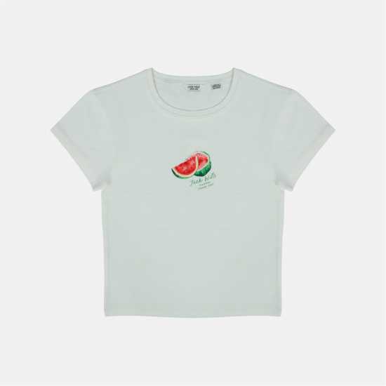 Jack Wills Women's Graphic Cotton Short Sleeve Crew Neck Print Crop Top Watermelon Jack Wills Women's Graphic Cotton Short Sleeve Crew Neck Print Crop Top Watermelon